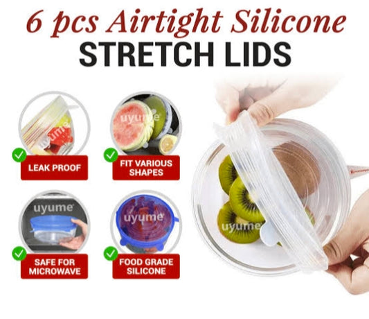 Silicone Stretch Covers 6 Pack Reusable Durable and Expandable Lids