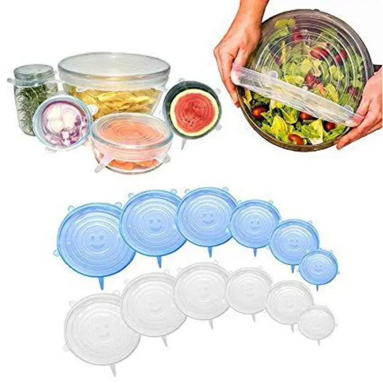 Silicone Stretch Covers 6 Pack Reusable Durable and Expandable Lids
