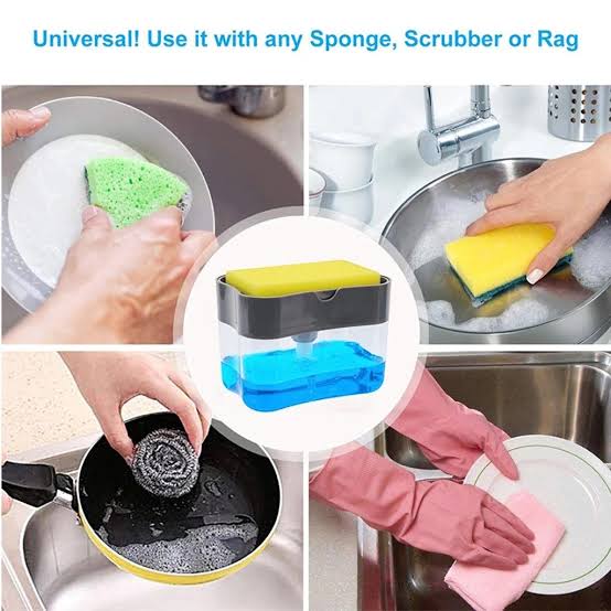 2 in 1 Soap Dispenser and Sponge Holder