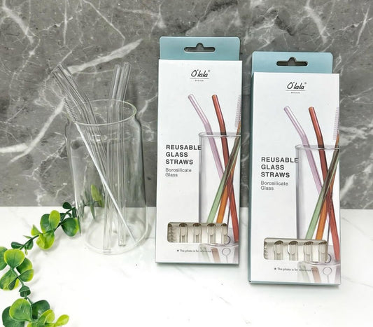 Reusable Glass Straws Set