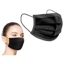 3PLY Black Disposable Masks - Box of 50